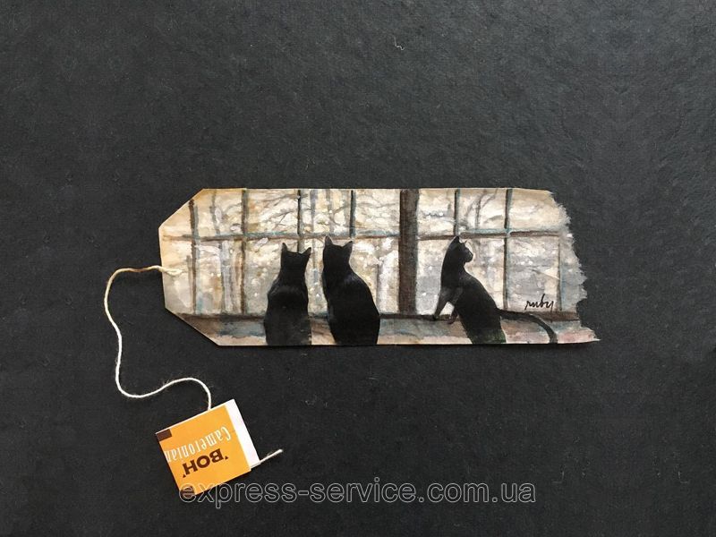 Живопись на чайных пакетиках